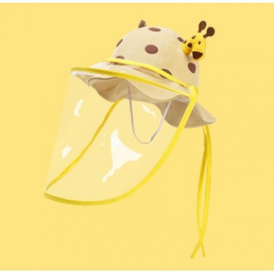 兒童長頸鹿小動物漁夫帽帶透明面罩(可拆卸)